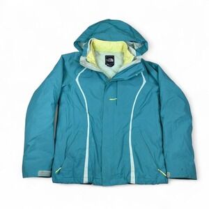 The North Face Jacket Womens Teal Hooded Insulated Winter Ski
